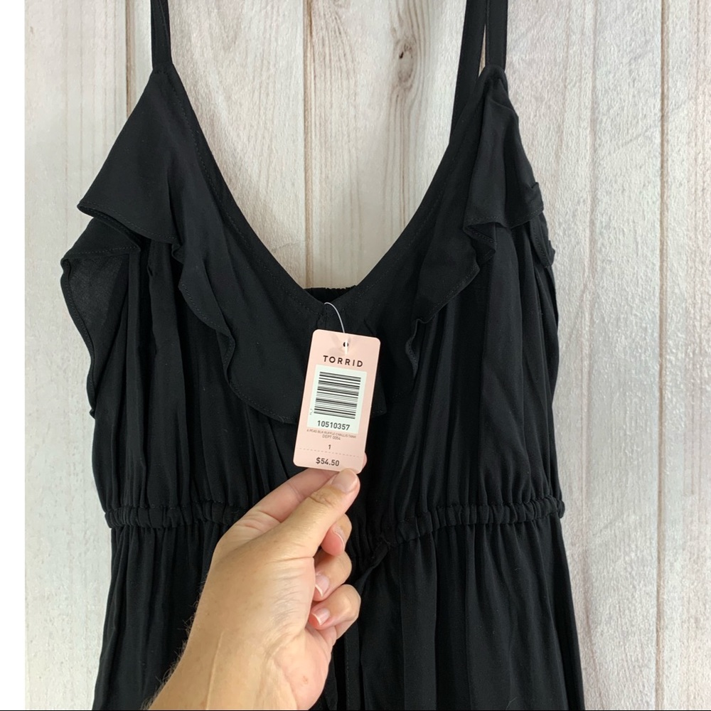NWT TORRID Black Ruffle Bust Skater Dress - Picture 4 of 7